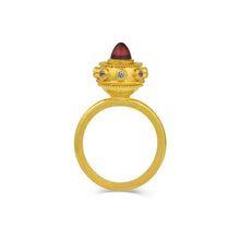 Load image into Gallery viewer, Rhodolite Garnet Yogo Sapphire Orb Ring