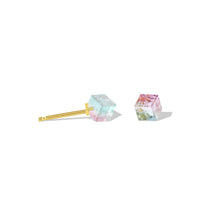 Load image into Gallery viewer, Mini Cube Studs - Pink Tourmaline