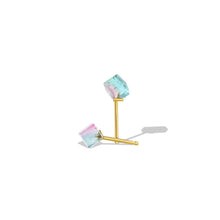 Load image into Gallery viewer, Mini Cube Studs - Pink Tourmaline