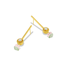 Load image into Gallery viewer, Diamond Etruscan Ruff Stick Earrings