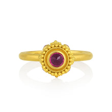 Load image into Gallery viewer, Rhodolite Garnet Blue Zircon Mini Orb Ring
