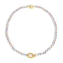 Load image into Gallery viewer, Akoya Pearl &amp; Opal Station Necklace