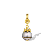 Load image into Gallery viewer, Silver Maki-e Pearl Charm with Orange Zircons