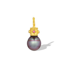 Load image into Gallery viewer, Byzantine Crown Pearl Charm - Purple Tahitian