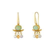 Load image into Gallery viewer, White Opal Crotalia Earrings