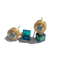 Load image into Gallery viewer, Cubus Spheres with blue  Zircon and Brazilian blue green tourmaline.