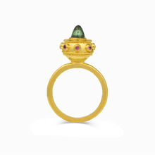 Load image into Gallery viewer, Side view of the Green Orb ring.