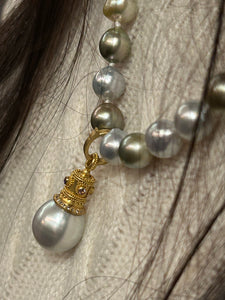 Byzantine Crown Pearl Charm