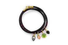 Load image into Gallery viewer, Peridot Mine charm on a black and red intarsia leather bracelet with other charms. Bracelet and additional charms are sold separately.