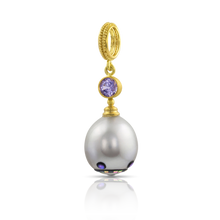Load image into Gallery viewer, View of the Mosaic Pearl charm showing Maki-e decoration.
