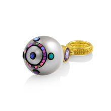 Load image into Gallery viewer, View of the Mosaic Pearl charm showing Maki-e decoration.
