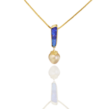 Load image into Gallery viewer, The Opal Exclamation Charm on a chain.