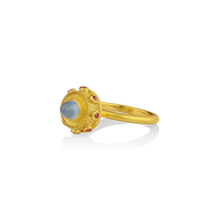 Load image into Gallery viewer, Angled front view of the Aquamarine Orb ring.
