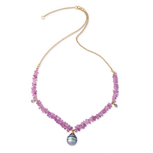 Load image into Gallery viewer, Pink Sapphire Briolette Necklace