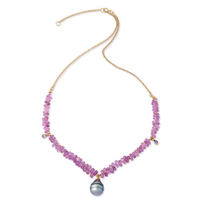 Pink Sapphire Briolette Necklace