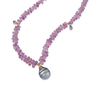 Pink Sapphire Briolette Necklace