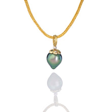 Load image into Gallery viewer, Silvery Green Bejeweled Teardrop