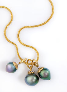 Silvery Green Bejeweled Teardrop
