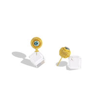 Load image into Gallery viewer, Additional view of the Rock Crystal Velvet Cushion Drops.