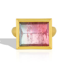 Load image into Gallery viewer, Bi-color Mirror Edge Ring - Salmon &amp; Teal