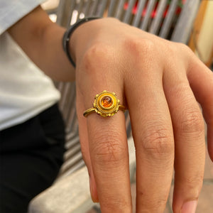 Mandarin Garnet Orb Ring