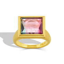 Load image into Gallery viewer, Bi-color Mirror Edge Ring - Small Pink &amp; Blue