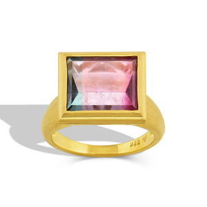 Bi-color Mirror Edge Ring - Small Pink & Blue
