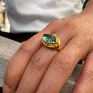 Blue Green Tourmaline Nerrena Ring