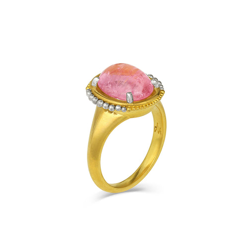 Bubble Gum Pink Tourmaline On the Edges, On the Margins Ring