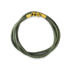 Olive Leather Wrap Bracelet