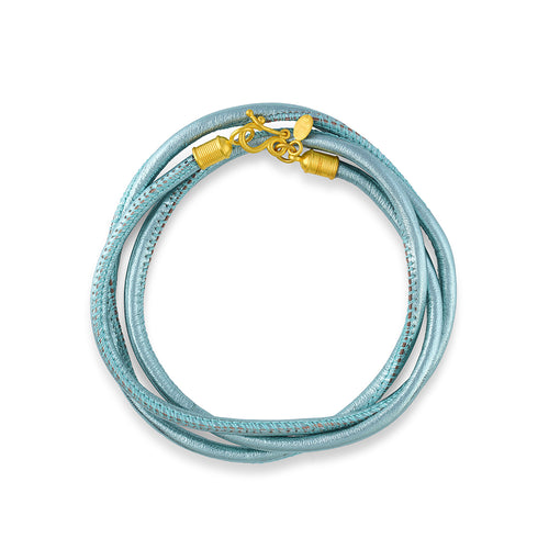 Turquoise Leather Wrap Bracelet