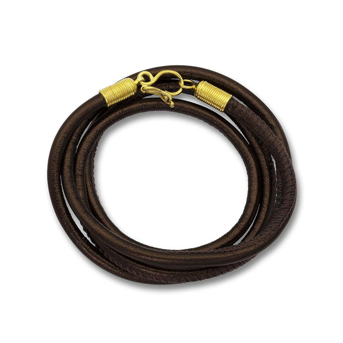 Chocolate Leather Wrap Bracelet