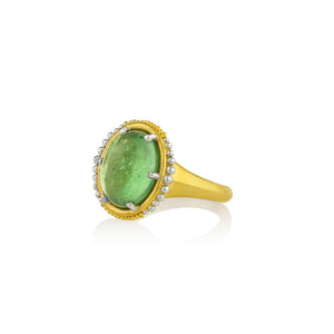 Green Tourmaline On the Edges, On the Margins Ring