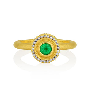 Emerald Mini Velvet Orb Ring