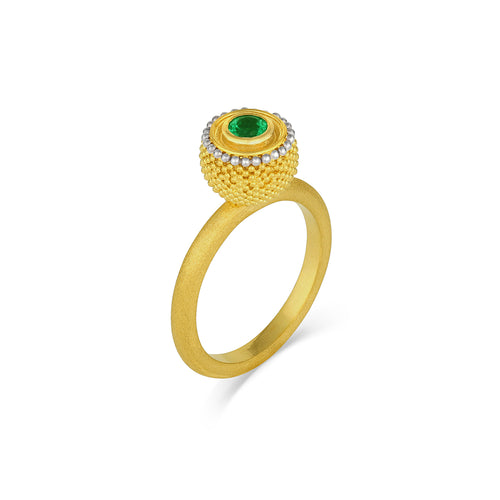 Emerald Mini Velvet Orb Ring
